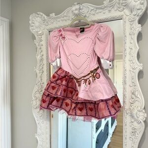 Pink Princess Heart Tulle Kids Costume Dress